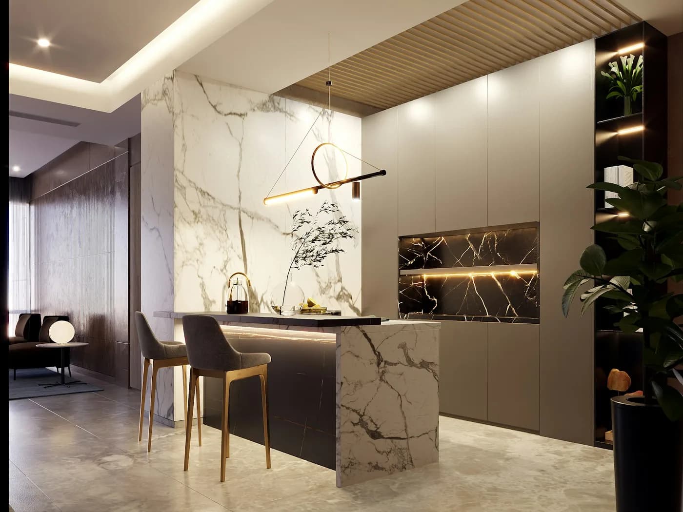 Cocina abierta contemporánea