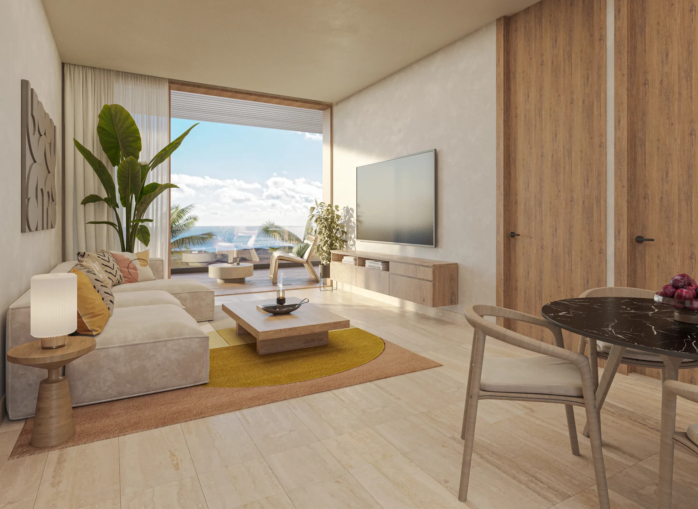 Sala de estar con salida a la terraza